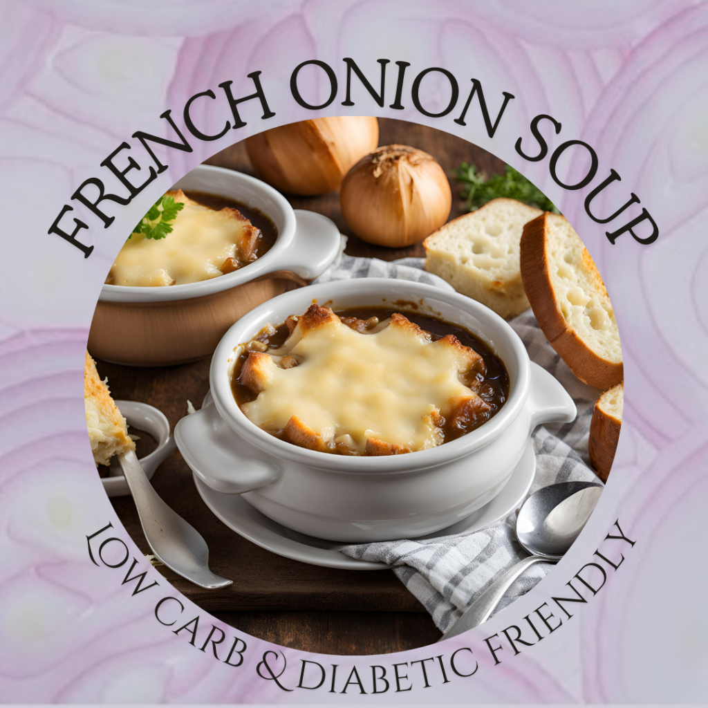 a photo of what the altered recipe of the classic french onion soup would look like 