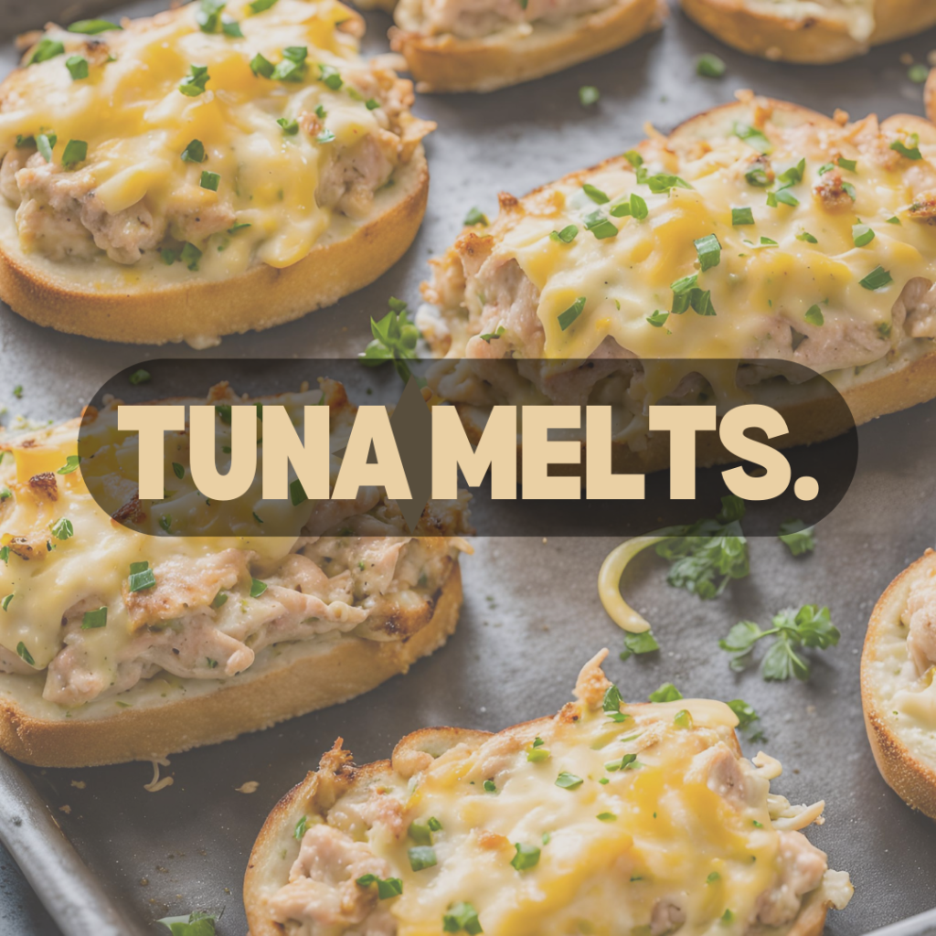 entation of the low carb version of tuna melts on a baking tray, fresh out of the oven